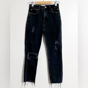 Eunina distressed, stretch, denim pants, frankie, mid rise, girlfriend, size 5